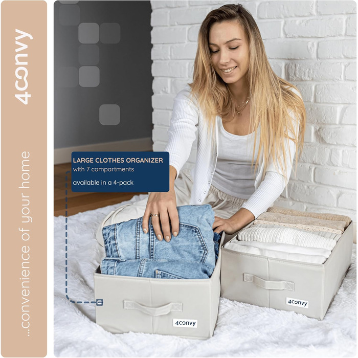 Організатор для штанів XXL - Міцна коробка для зберігання з великими відділеннями - Складана система організації гардеробу - Організатор для шафи