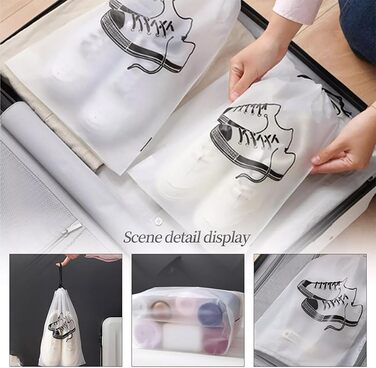 Прозорі сумки для взуття, 10 шт. Дорожня сумка для взуття 2 розмірів, водонепроникні сумки для зберігання, сумка для зберігання взуття зі шнурком, сумка для взуття, пилозахисна, сумка для зберігання взуття