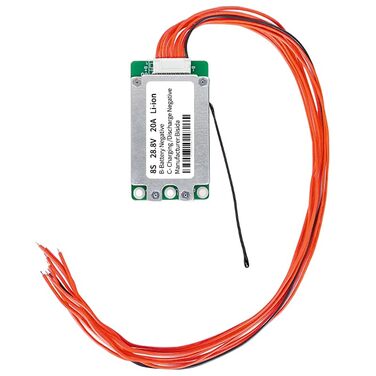 Захисна плата літій-іонного акумулятора BMS 8S 28.8V 20A з балансувальним проводом та NTC, загальним підключенням, десятьма функціями захисту, системою керування літій-іонним акумулятором, Li-Ion BMS
