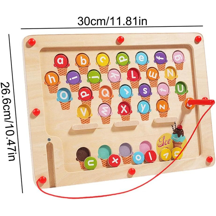 Магнітний лабіринт, кольорова магнітна дошка для малюків, алфавітні лабіринти в кольорі магніту, іграшка-мандрівка для малюків, навчальний аксесуар