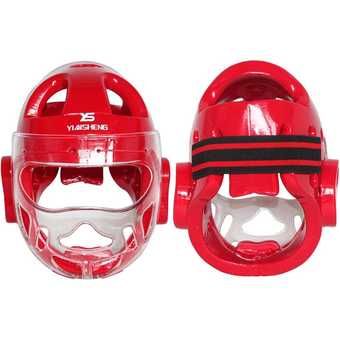 Захист обличчя для карате Baoblaze, регульований, для кікбоксингу Sanda, червоний, розмір L