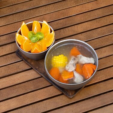 Двостінні титанові миски 500 мл та 800 мл вівсянка, рис, суп, миска, надлегкий портативний посуд для кемпінгу на свіжому повітрі (сріблястий) Ti1163T 500 мл 800 мл сріблястий Ti1163T