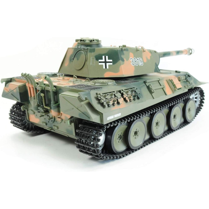 Радіокерований танк Panther 3819 Heng Long з димовою та звуковою імітацією, функцією стрільби та контролем якості
