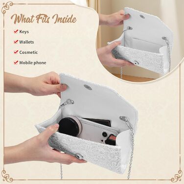 Елегантна жіноча мереживна вечірня сумка-клатч, чудова сумка-клатч, елегантна сумочка, весільна сумка через плече для весілля, вечірки, коктейлю A-білий