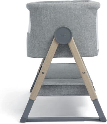 Ліжечко-тумбочка Mamas & Papas Lua, знімний кошик, відкидні боковини, матрац у комплекті, 0-6 місяців, колір сірий