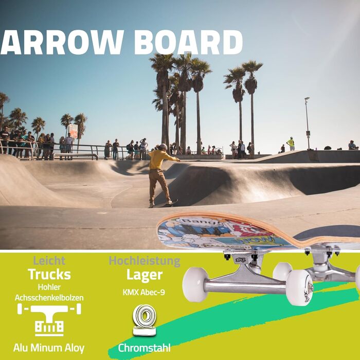 Скейтборд Arrow Board — серія KMX, 22/27/31 дюймів