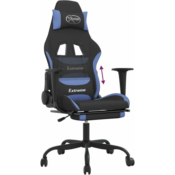 Ігрове крісло з підставкою для ніг, крісло для ПК, ігрове крісло, крісло для геймерів, крісла для домашнього офісу, крісла для ігор, крісло для PlayStation, комп&39ютерне крісло, чорно-синя тканина