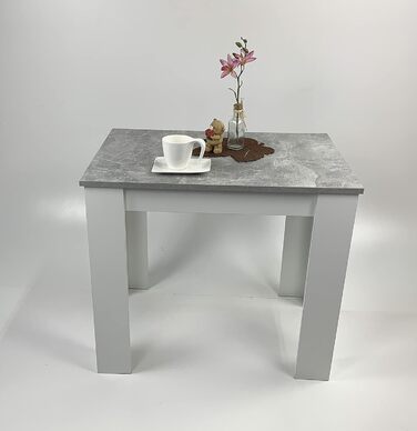 Обідній стіл, кухонний стіл, бетон, світло-білий