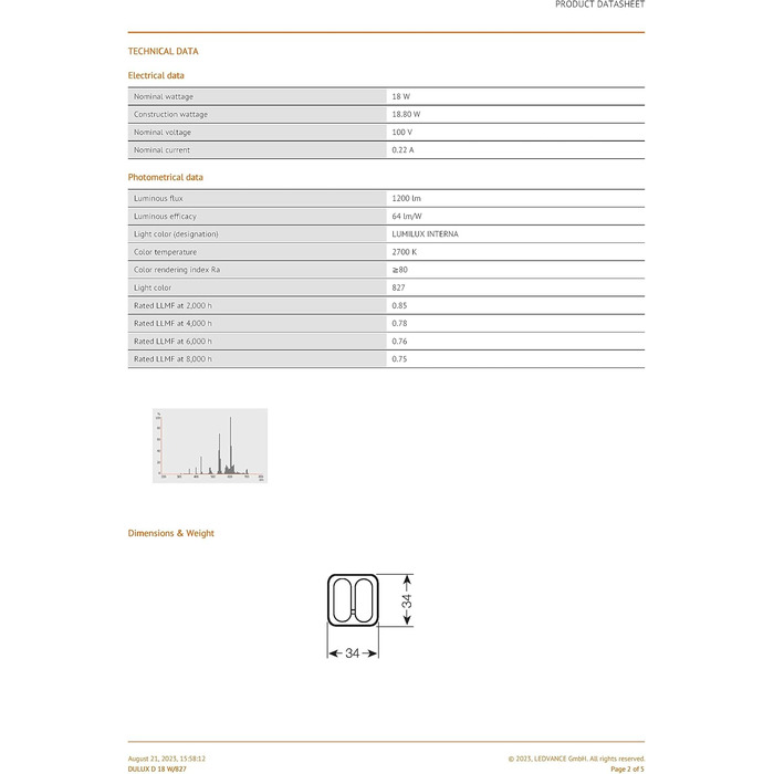 Енергозберігаючі лампи Osram DULUX D - цоколь G24d-2, 18 Вт