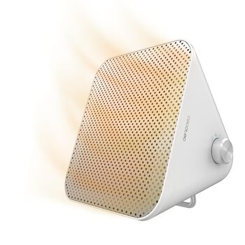 Настільний керамічний обігрівач Cecotec ReadyWarm 1500 Max, керамічний дизайн, білий, 1500 Вт, регульований термостат, 3 режими, площа обігріву 15 м, елегантний дизайн, безшумна робота, потрійна система безпеки, білий, 1500 Вт макс.