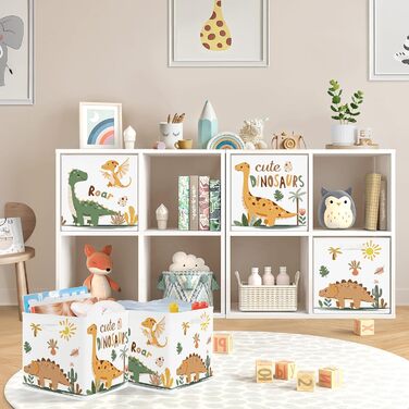 Коробка для зберігання 3 шт. и бохо динозавр кошик для зберігання дітей складаний пальмовий кубик для зберігання яєць іграшок, книг, одягу, кактусів, 30