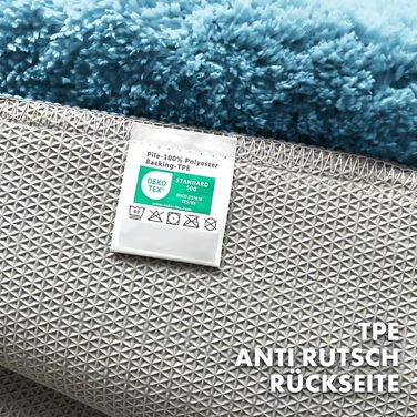 Килимок для ванної KARAT Atlantis - Надзвичайно пухнастий та швидковисихаючий - Килимок для ванної кімнати з нековзною підкладкою - Килимок для ванної Килимок для душу (Бірюзовий, 70 x 120 см) 70 x 120 см (Прямокутний) Бірюзовий