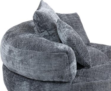 Міцний комфортний шезлонг Lazy Sofa з високою спинкою, крісло-мішок з трьома подушками для дорослих та дітей, для дому та вулиці (сірий)