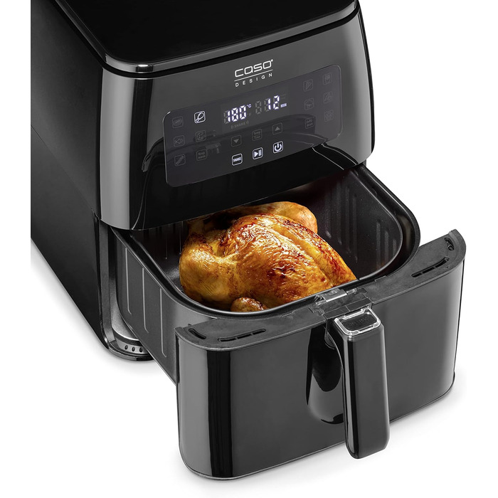 Велика фритюрниця з об'ємом кошика 6 л, 12 автоматичними програмами, сенсорним керуванням, таймером від 1 до 60 хвилин, знімним кошиком для смаження (можна мити в посудомийній машині), 600 XL -