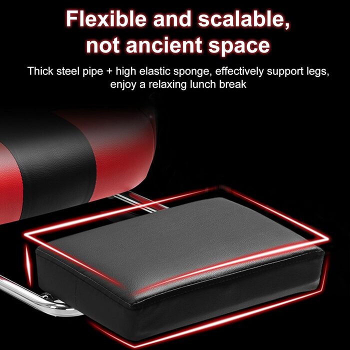 Сучасне ергономічне ігрове крісло з Bluetooth-динаміками, RGB-підсвічуванням - регульоване, масажна поперекова опора для ігор та офісного використання, чорно-червоне