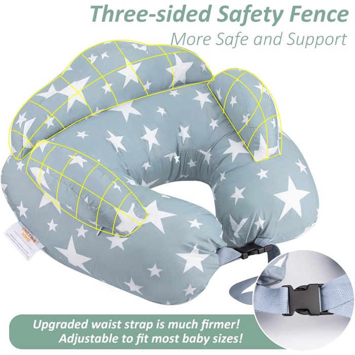 Подушка для годування Chilling Home, подушка для вагітних, подушка для сну на боці для дитини, подушка для вагітних з бавовняним чохлом для подушки для годування, регульована подушка, подушка для годування для вагітних, немовля, синьо-біла зірка