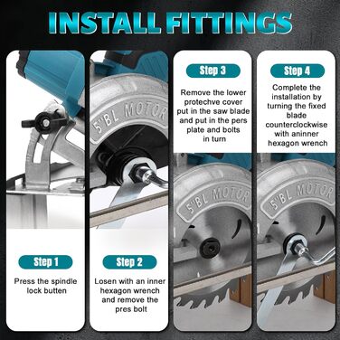 Акумуляторна циркулярна пила на літієвому акумуляторі Makita 18В, безщіткова міні-циркулярка з 2 пильними дисками, міні-циркулярка