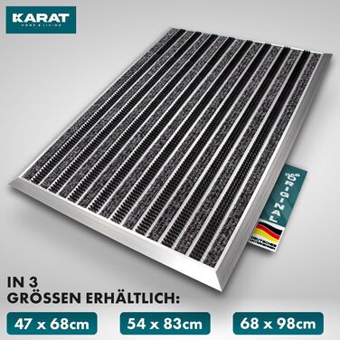 Килимок для дверей KARAT Spectral з алюмінієвою рамкою для використання всередині та зовні приміщень - стійкий до іржі та атмосферних впливів - килимок для передніх дверей - килимок для входу (текстильне волокно, ребристе/матове, 54 x 83 см)