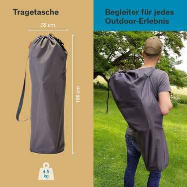 Кемпінгове крісло Skandika Moonchair XL/Mala, зручне розкладне крісло з сумкою для перенесення Розкладне крісло з міцною сталевою рамою Крісло для дому та вулиці, саду, балкону, подорожей, сірого кольору