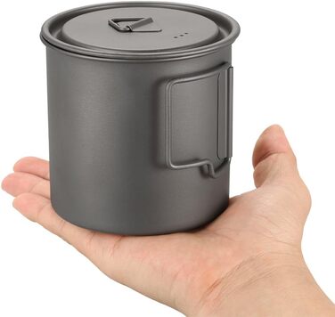 Портативний титановий горщик Lixada з титановою ручкою, що складається, для кемпінгу, відпочинку на природі, для пікніка, походів