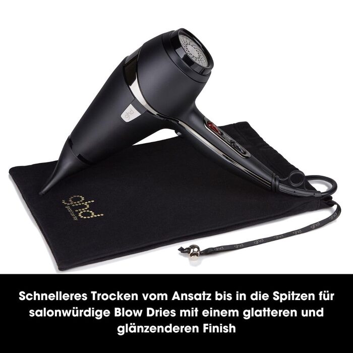 Фен ghd air Потужний іонний стайлер для швидкого сушіння, чорний
