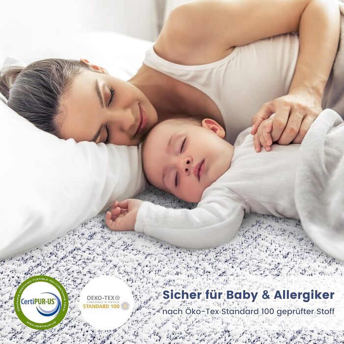 Матрац BedStory 90x200 см, 2 рівні жорсткості H3-H4 та H5, висота 20 см, матрац з 7-зонної піни з ефектом пам&39яті та холодної піни з чохлом, що можна прати, сертифікований Oeko-Tex 90 x 200 см