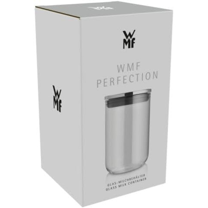Скляний контейнер для молока WMF Perfection 0,6 л, аксесуари для повністю автоматичних кавоварок WMF Perfection серії 600, легке приготування, використання, зберігання молока, легке очищення