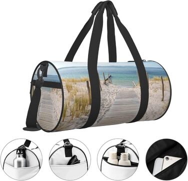 Спортивна сумка, дорожня сумка, пляжна сумка, з принтом, сумка на нічліг, чорна, універсальний розмір