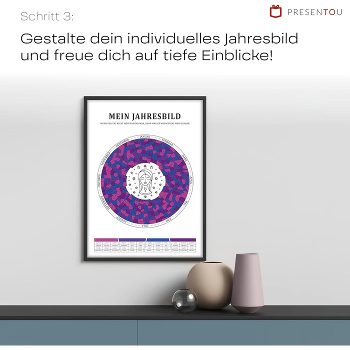 Мій рік у русі від Presentou Створіть свій рік як персоналізовану картину Включає психологічний аналіз Щоденний календар настрою Духовний мотив (Дерево життя A3 (29,7 x 42 см)) Дерево життя A3 (29,7 x 42 см)