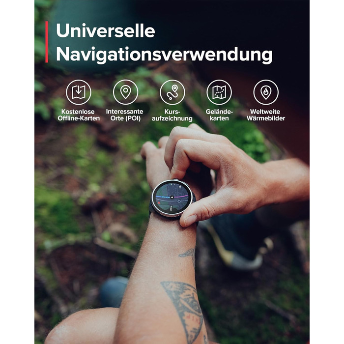 Спортивний годинник SUUNTO Race - смарт-годинник для активного відпочинку на природі, яскравий AMOLED-дисплей 1,43 дюйма із сапфіровим склом, зручне керування заводною головкою та кнопками, точний двочастотний GPS, тривалий час роботи від батареї, водонеп