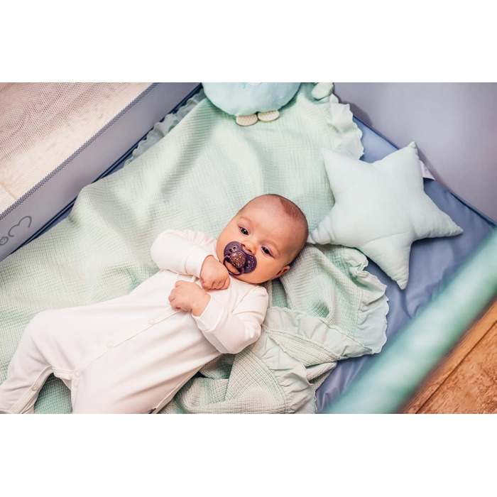 Дитяче ліжечко Momi BELOVE для дітей вагою до 15 кг, Ш65 x Д125 x В78 см (складається 21 x 23 x 80 см), дитяче ліжечко з матрацом, 2 колеса, сумка для транспортування сірого кольору