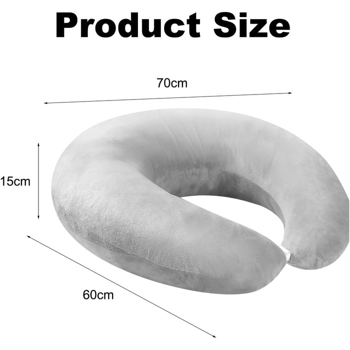 Ергономічна подушка, багатофункціональний підлокітник, чохол, який можна прати, U-подібна подушка для тазу, подушка для підтримки рук, подушка для читання, ігрова подушка та подушка для читання, в&39язана подушка для дивана та ліжка (сіра)