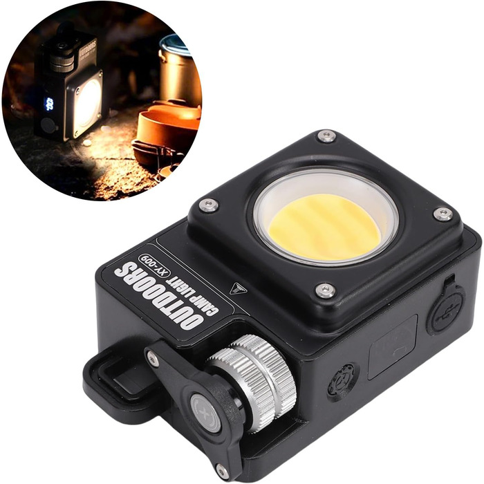 Ліхтар для кемпінгу Drfeify, 3500 лм, акумуляторний світлодіодний ліхтарик з магнітною основою, РК-індикатор заряду батареї, для походів у наметі, аварійне відключення живлення (ЧОРНИЙ) Чорний