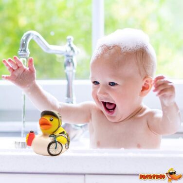 Велосипедист-гонщик гумове каченя I Велосипед-пискливий каченя I Гоночний велосипед-пискливий каченя I Іграшка для купання для діт