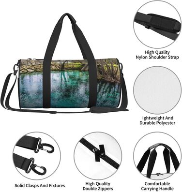 Спортивна сумка для подорожей, малюнок Флорида Спрінгс, Чорна, Універсальний розмір, Дорожня сумка