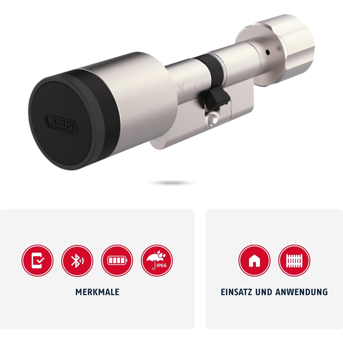 Розумний дверний циліндр CYLOX One - відкривання без ключа за допомогою смартфона та інших аксесуарів - дверний замок із захистом від свердління - відкривання зовнішньою ручкою - внутрішньою ручкою - довжина 30-40/30-40