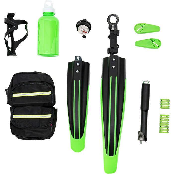 Дитячий велосипед DIFU 20 дюймів Гірський велосипед на 7 швидкостей для дівчаток та хлопчиків з бризковиками Вуглецева сталь та алюмінієвий сплав Покращений велосипед з чайником тримачем для чайника Зелений