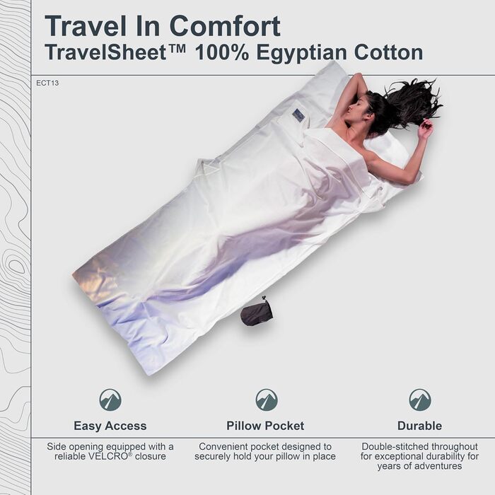 Простирадло для спального мішка Cocoon Cotton - єгипетська бавовна, 220 x 90 см