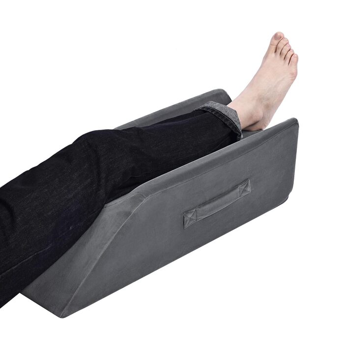 Подушка для ніг TANYOO з піни з ефектом пам&39яті, подушка для колін для підняття ніг, позиціонуюча подушка для покращення сну, вагітність, після операції, домашнє використання (темно-сіра)