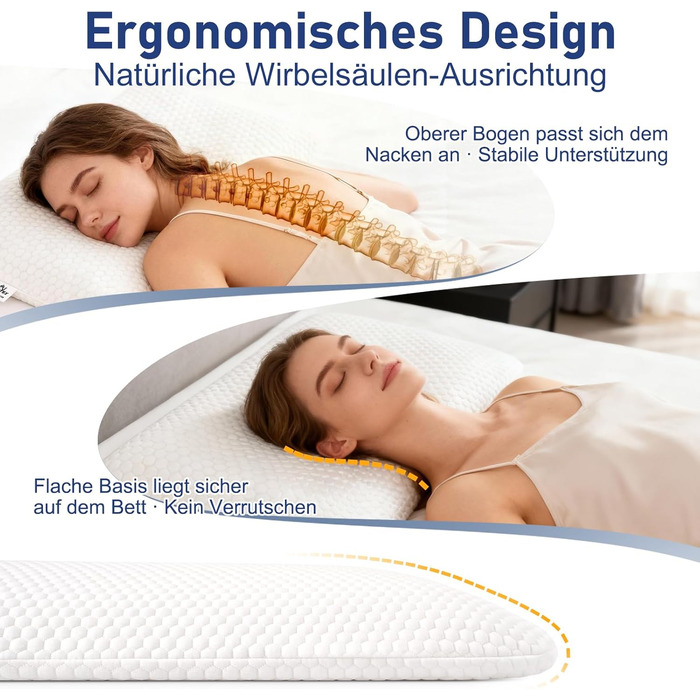 Плоска подушка з натурального латексу, ультратонка подушка для тих, хто спить на животі, тонка латексна подушка допомагає зняти тиск, ідеальна упаковка (розмір Queen (72407 см))