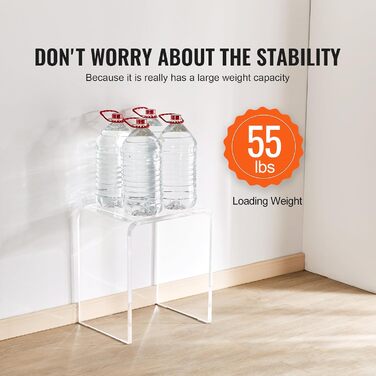 Акриловий журнальний столик VEVOR 415 x 305 x 460 мм, U-подібний акриловий журнальний столик, прозорий журнальний столик для напоїв, їжі, закусок, використовується у вітальні, спальні, кабінеті тощо.