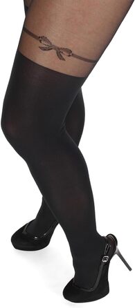 Сексуальні панчохи BANANALU, 20 DEN до стегна, з відкритою інтимною зоною та вирізом, чорний, XL