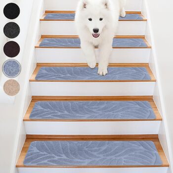 Килимки для сходів, самоклеючі килимки для сходів у приміщенні, 15 шт. , протиковзкі, ріжучі, багаторазові, захищають домашніх тварин, людей похилого віку та дітей (сірі, 55x19 см) 55 см x 19 см сірий