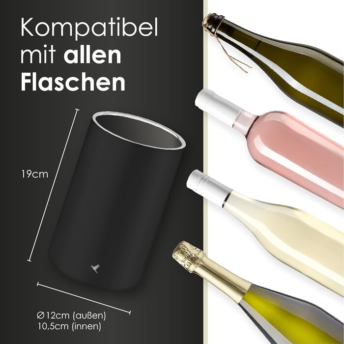 Охолоджувач пляшок Beyond для пляшок вина, шампанського та ігристих вин I Двостінний охолоджувач шампанського з нержавіючої сталі