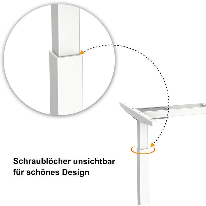 Каркас столу Mcombo з електричним регулюванням висоти, столи для роботи сидячи та стоячи, з 2 двигунами, 2-ступінчаста телескопічна конструкція, керування пам&39яттю (білий), для будь-якого стандартного офісного столу