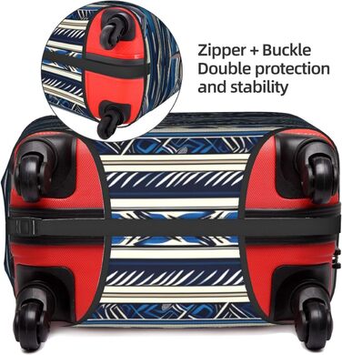 Чохол для валізи BREAUX з полінезійським маорійським орнаментом Блакитний сад (малий розмір)