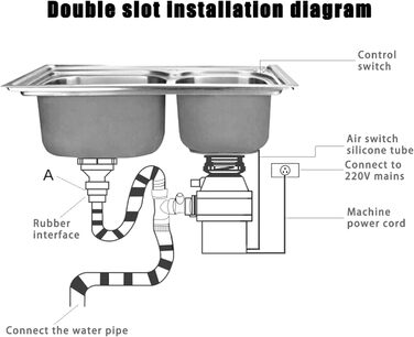 Електричний подрібнювач кухонних відходів OUKANING 1.4 л - Подрібнювач відходів для мийки 560 Вт Подрібнювач кухонних відходів Система утилізації харчових відходів