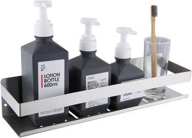 Полиця для душу HomeHeng без свердління Полиця для ванної Полиця для ванної Полиця для душу Настінна полиця Кошик для душу з нержавіючої сталі Полиця для ванної кімнати Полиця для душу Настінна полиця з матового нікелю, H91107-40BN