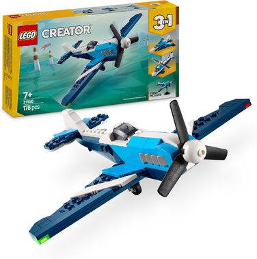 Конструктор LEGO Creator 3-in-1 Aviator: Racing Plane Toy 31160, 178 деталей, літаки та гелікоптер