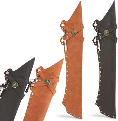 Шкіряний сагайдак для стріл Wolf, чорний/коричневий, 61×11 см